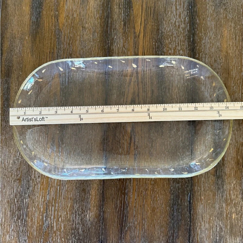 GLASAX German Glass Top Line Crystal Serving Dish and Small Bowl with Gold